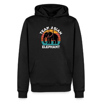 Éléphant d'Asie - Sweat à capuche Premium bio Homme - noir - Devant - Nico (187cm)
