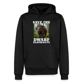 Zwergelefant - Männer Premium Bio Hoodie - Schwarz - Vorne - Nico (187cm)