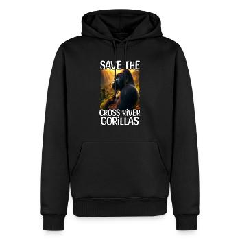 Cross River Gorilla - Männer Premium Bio Hoodie - Schwarz - Vorne - Nico (187cm)