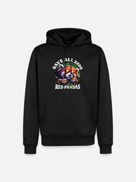 Roter Panda Save Red Panda - Men’s Premium Organic Hoodie - black