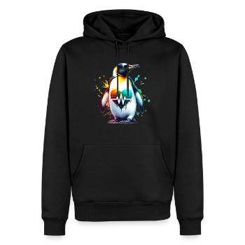 Galapagos Pinguin EKG - Männer Premium Bio Hoodie - Schwarz - Vorne - Nico (187cm)