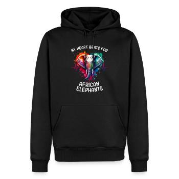 afAfrikanischer Elefant Herzlinie - Männer Premium Bio Hoodie - Schwarz - Vorne - Nico (187cm)