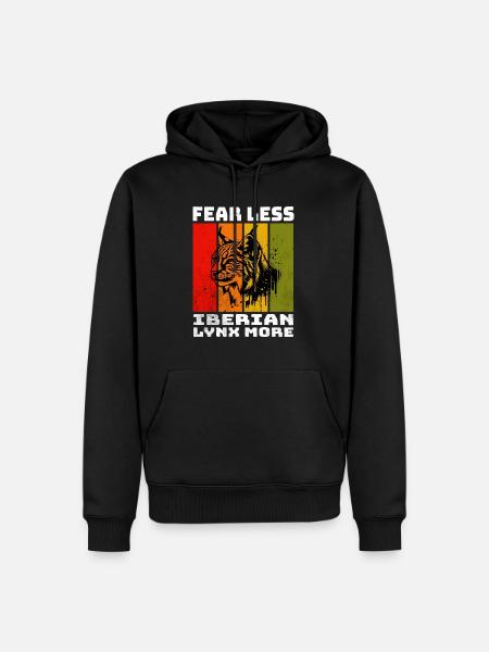 Iberian Lynx Iberischer Luchs - Männer Premium Bio Hoodie - Schwarz