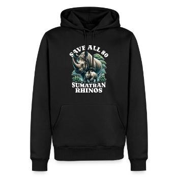 Save Rhino Nashorn - Männer Premium Bio Hoodie - Schwarz - Vorne - Nico (187cm)