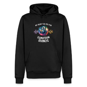 Rhino Rhino Heartline - Sweat à capuche Premium bio Homme - noir - Devant - Nico (187cm)