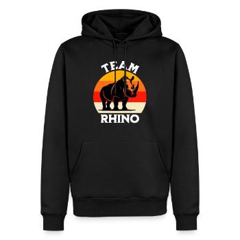 Rhino Nashorn Sprüche - Männer Premium Bio Hoodie - Schwarz - Vorne - Nico (187cm)
