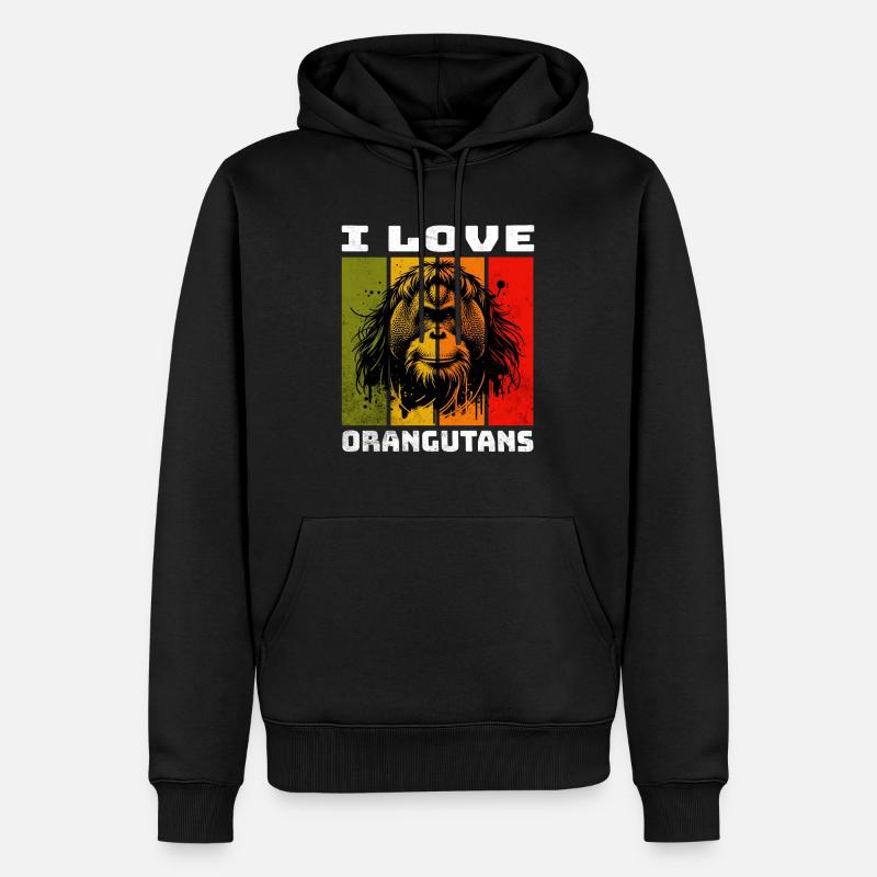 Orang-outan de Bornéo Orang-outan - Sweat à capuche Premium bio Homme - noir