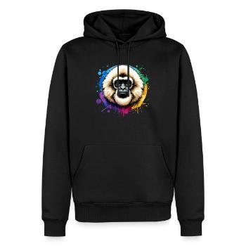 Gibon à crête - Sweat à capuche Premium bio Homme - noir - Devant - Nico (187cm)