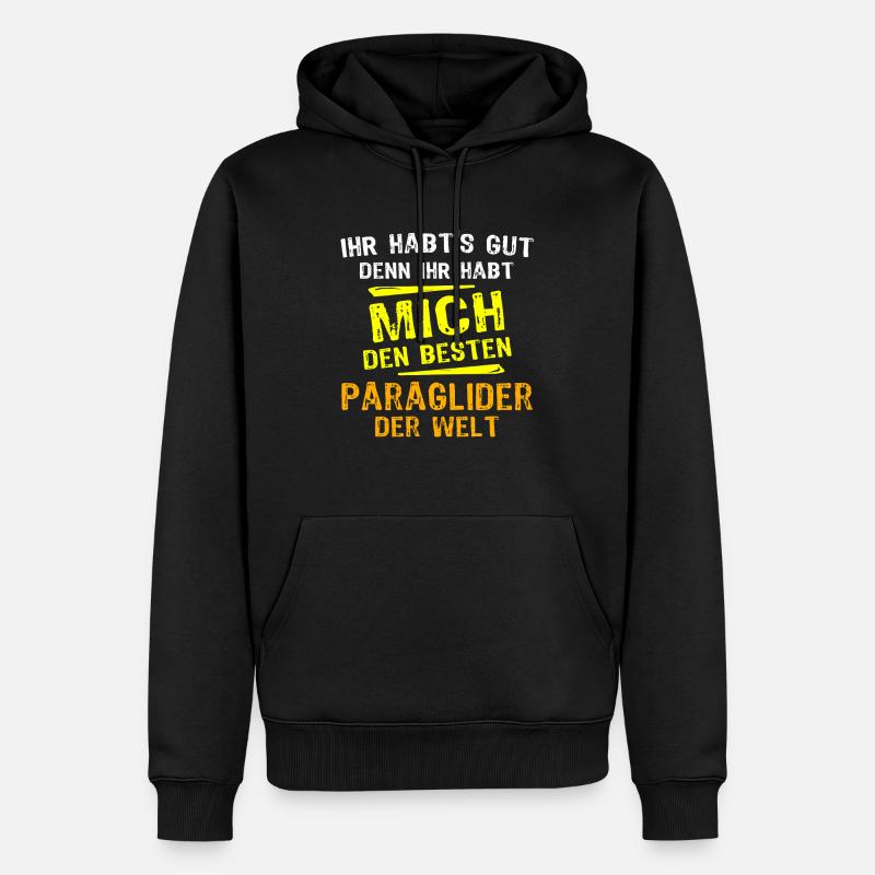 Paraglider Geschenk - Männer Premium Bio Hoodie - Schwarz