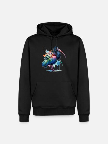 Waldrapp - Männer Premium Bio Hoodie - Schwarz