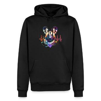 Afrikanischer Wildhund EKG - Männer Premium Bio Hoodie - Schwarz - Vorne - Nico (187cm)