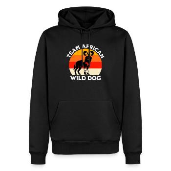 Afrikanischer Wildhund Sprüche - Männer Premium Bio Hoodie - Schwarz - Vorne - Nico (187cm)