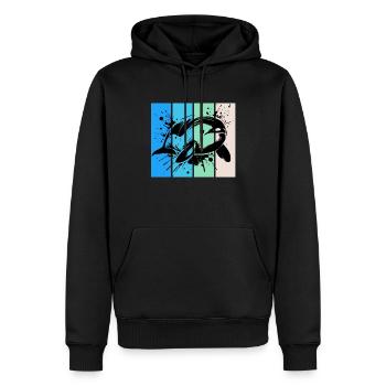 Dauphin lisse du fleuve Yangtze - Sweat à capuche Premium bio Homme - noir - Devant - Nico (187cm)