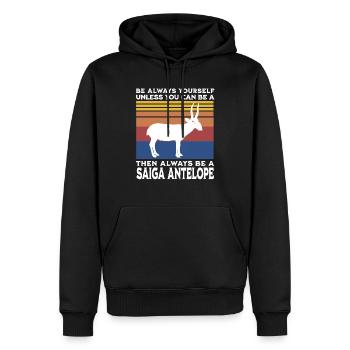 Dicton d’antilope saïga - Sweat à capuche Premium bio Homme - noir - Devant - Nico (187cm)