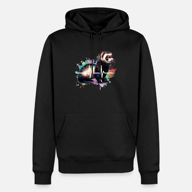 ECG d’Iltis Schwarzfussiltis - Sweat à capuche Premium bio Homme - noir