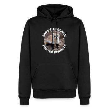 Iltis Schwarzfussiltis - Männer Premium Bio Hoodie - Schwarz - Vorne - Nico (187cm)