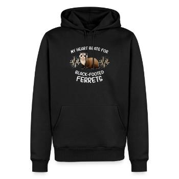 Iltis Blackfoot Siltis Heartline - Sweat à capuche Premium bio Homme - noir - Devant - Nico (187cm)