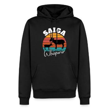 Saiga Antilope Flüsterer - Männer Premium Bio Hoodie - Schwarz - Vorne - Nico (187cm)
