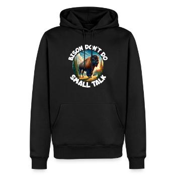 Dicton de bison - Sweat à capuche Premium bio Homme - noir - Devant - Nico (187cm)