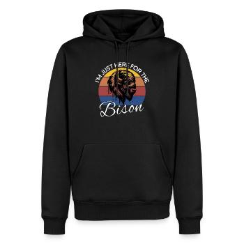 Bison Buffalo - Sweat à capuche Premium bio Homme - noir - Devant - Nico (187cm)