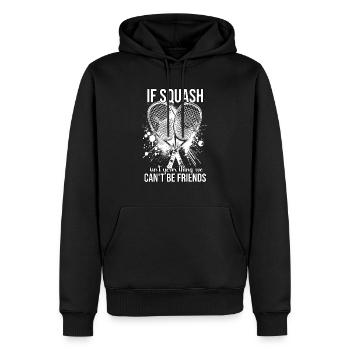 Drôle de dicton de courge - Sweat à capuche Premium bio Homme - noir - Devant - Nico (187cm)