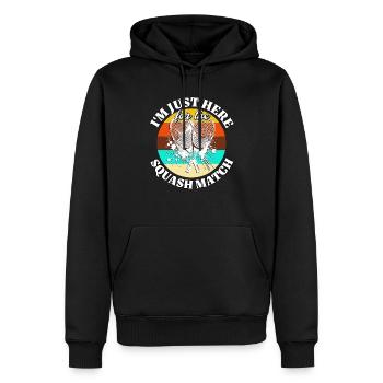 Drôle de dicton de courge - Sweat à capuche Premium bio Homme - noir - Devant - Nico (187cm)