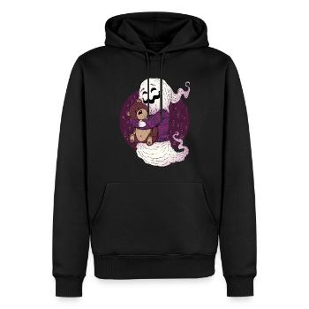 Fantôme et nounours - Sweat à capuche Premium bio Homme - noir - Devant - Nico (187cm)