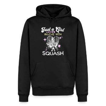 Squash Mädchen - Männer Premium Bio Hoodie - Schwarz - Vorne - Nico (187cm)