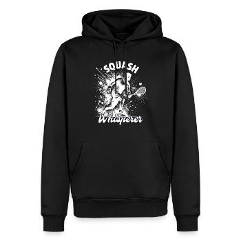Squash Whisperer - Männer Premium Bio Hoodie - Schwarz - Vorne - Nico (187cm)