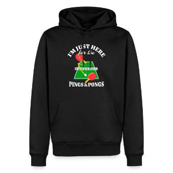 Ping Pong - Männer Premium Bio Hoodie - Schwarz - Vorne - Nico (187cm)