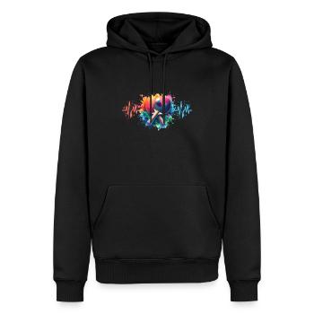 Ping Pong Herzlinie - Männer Premium Bio Hoodie - Schwarz - Vorne - Nico (187cm)