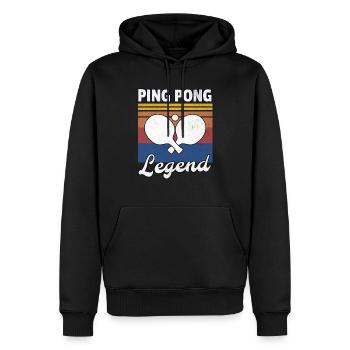 Légende du Ping Pong Hommes - Sweat à capuche Premium bio Homme - noir - Devant - Nico (187cm)