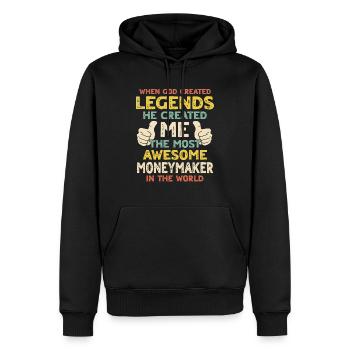 Soutien de famille - Sweat à capuche Premium bio Homme - noir - Devant - Nico (187cm)