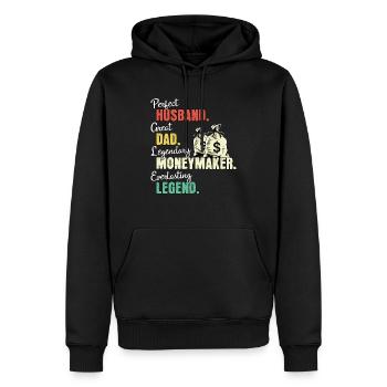 Geldverdiener Papa - Männer Premium Bio Hoodie - Schwarz - Vorne - Nico (187cm)