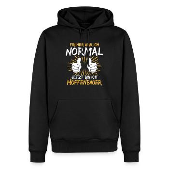 Hop farmer's saying - Men’s Premium Organic Hoodie - black - Front - Nico (187cm)