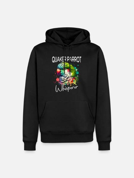 Monk Parakeet Whisperer - Men’s Premium Organic Hoodie - black