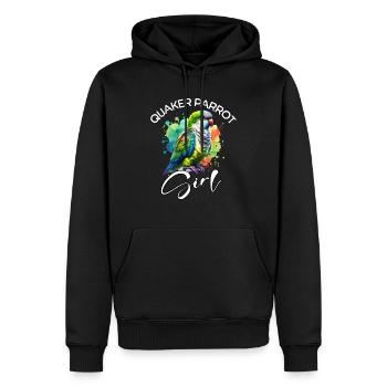 Quaker Perroquet Fille Moine Perruche - Sweat à capuche Premium bio Homme - noir - Devant - Nico (187cm)