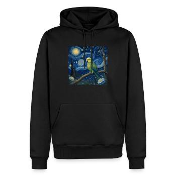 Perruche moine Nuit étoilée - Sweat à capuche Premium bio Homme - noir - Devant - Nico (187cm)