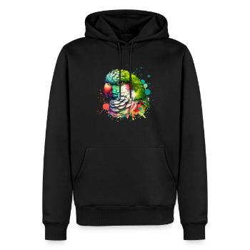 Motif Perruche Moine - Sweat à capuche Premium bio Homme - noir - Devant - Nico (187cm)