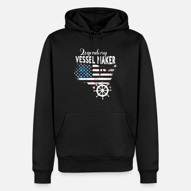 Constructeurs navals US - Sweat à capuche Premium bio Homme - noir