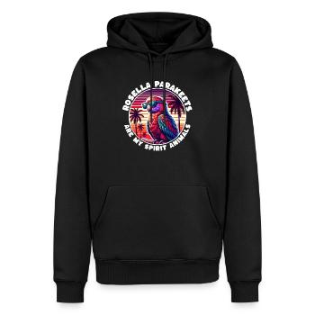 Dictons amusants de Rosella Perruche - Sweat à capuche Premium bio Homme - noir - Devant - Nico (187cm)