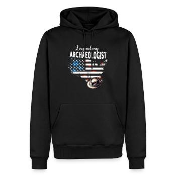 Archéologue - Sweat à capuche Premium bio Homme - noir - Devant - Nico (187cm)