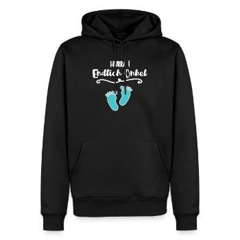 Onkel Werden Baby Verkündung Onkels Patenonkel - Männer Premium Bio Hoodie - Schwarz - Vorne - Nico (187cm)