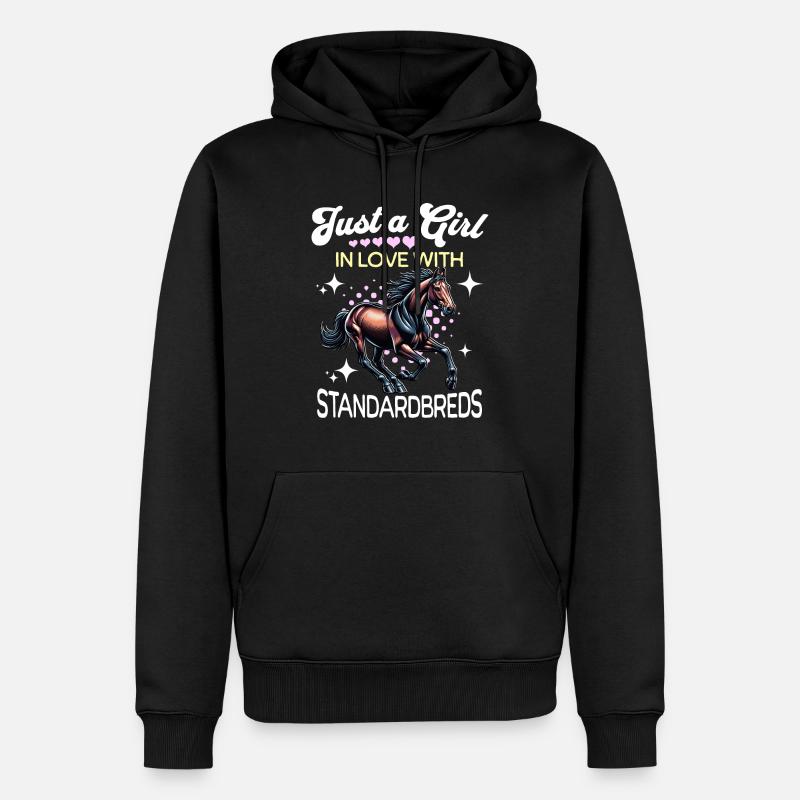 Traber Mädchen Standardbred - Männer Premium Bio Hoodie - Schwarz