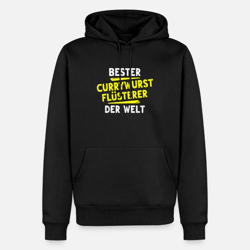 Currywurst Geschenk - Männer Premium Bio Hoodie - Schwarz