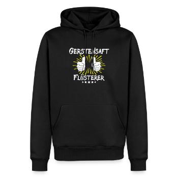 Dicton sur le jus d’orge - Sweat à capuche Premium bio Homme - noir - Devant - Nico (187cm)