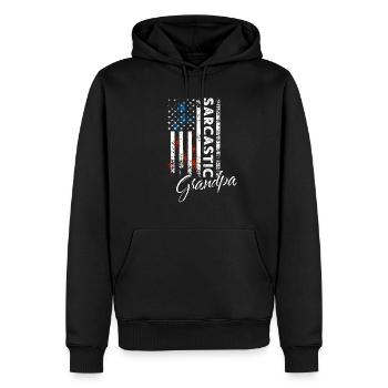 Sarkastischer Opa - Männer Premium Bio Hoodie - Schwarz - Vorne - Nico (187cm)