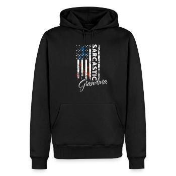 Sarkastischer Oma - Männer Premium Bio Hoodie - Schwarz - Vorne - Nico (187cm)