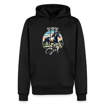 Cheval Shire Fille Cheval Shire - Sweat à capuche Premium bio Homme - noir - Devant - Nico (187cm)
