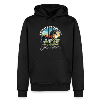 Drôle de dictons de cheval de comté - Sweat à capuche Premium bio Homme - noir - Devant - Nico (187cm)